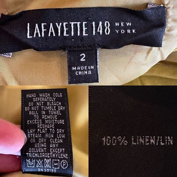Layfayette 148 New York 100% Linen lined MIDI dress Size 2 - Picture 12 of 13